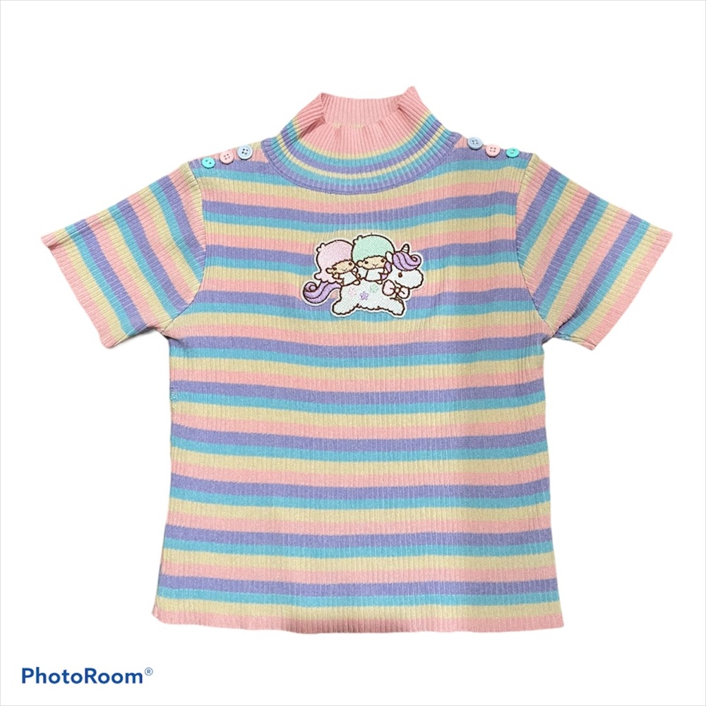 Custom LITTLE TWIN STARS rainbow pastel knit top - Picture 6 of 8